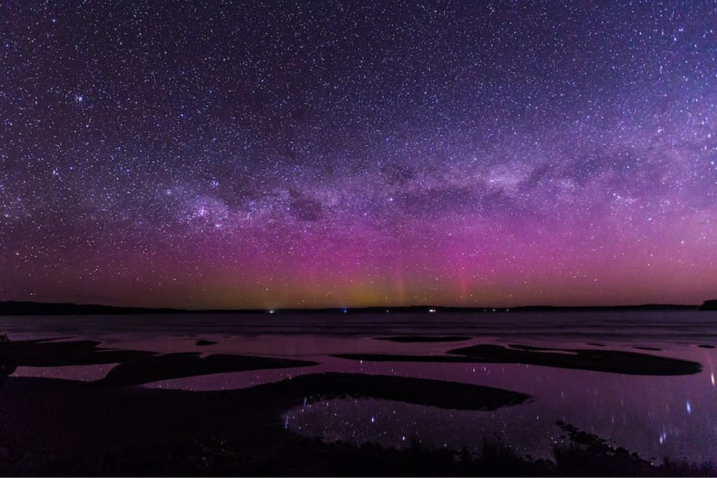Aurora boreal en Australia y Nueva Zelanda
