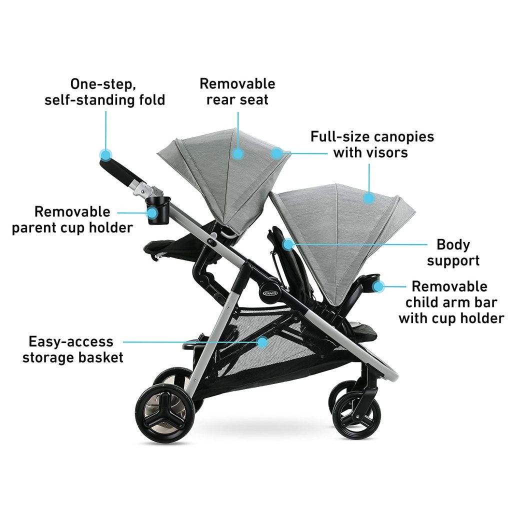 Cochecito Graco Ready2Grow Click Connect LX 2.0 y asientos de automóvil para bebés SnugRide SnugLock 35 Elite
